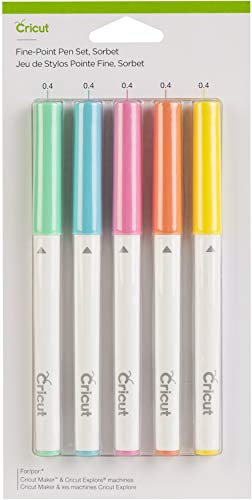 Cricut 2004584 FINE Point Pen Set Sorbet, Multicolour, 5 Stück (1er Pack), 5