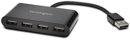 Kensington USB 2.0 4 Port Hub, Übertragungsgeschwindigkeit bis zu 5 Gbit/s - Plug and Play Installation für Dell, Windows und Mac, K39120EU