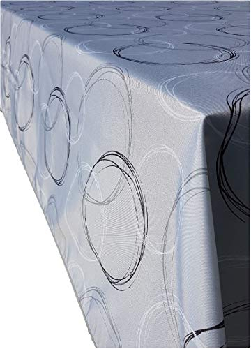 Valia Home Tischdecke mit Teflonbeschichtung für Innen- & Außenbereich Wasser & Schmutzabweisend Dank verlässlichem Lotuseffekt - 140 x 280 cm grau