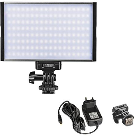 Walimex pro LED Niova 150 Bi Color Videoleuchte inkl. Netzteil, On-Camera Fotolampe 15 W, Videolicht mit Einstellbarer Farbtemperatur 3200-566 K, Studiolicht dimmbar