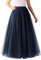 Xmiral Damen Tutu Rock Knöchel-Länge Tüllröcke Einfarbig Unterrock 1950er Hohe Taille Petticoat(Marine,One Size)