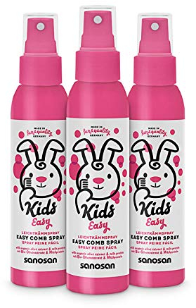 sanosan Leichtkämm Spray für Kinder - Leichtkämmspray mit Bio Olivenextrakt & Milchprotein im 3er Pack (3x 125 ml) - Haarpflege, Pflegespray