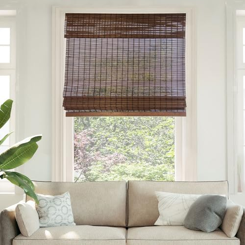 CHICOLOGY Bamboo Blinds, Bamboo Shades, Roman Shades for Windows, Roman Window Shades, Window Shades for Home, Bamboo Shades for Patio, Blinds & Shades, Window Shade, 39W X 64H, Buffalo