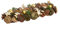 Weihnachts-Gesteck Advents-Kranz Teelicht-Kerzen-Halter Advent aus Holz mit Tannen-Zweigen, Kugeln, Ästen & Sternen braun grün & gold - Weihnachts-Deko Tisch-Dekoration Winter & Advent Länge 42cm