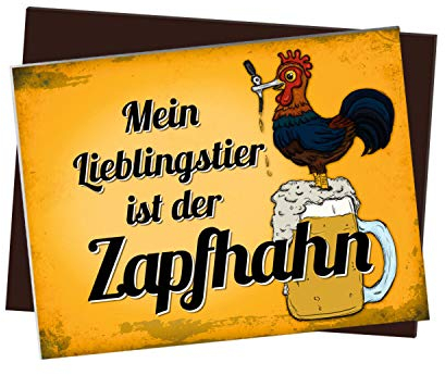 trendaffe - Kühlschrankmagnet mit Spruch: Mein Lieblingstier ist der Zapfhahn