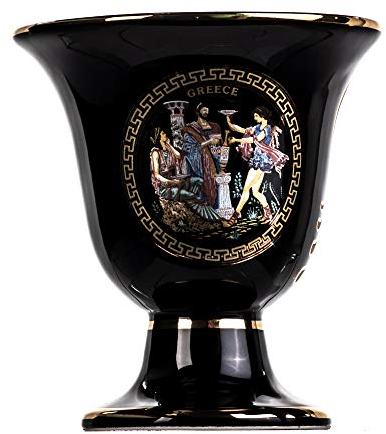 BEAUTIFUL GREEK STATUES Tasse de justice de Pythagore Dionysus Phaethon Pythagore Fair Mug Grèce antique Cobalt noir utilisable