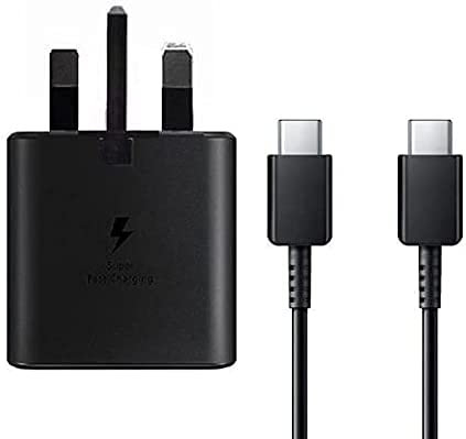 Samsung Galaxy Official 25W Super Fast Charging Travel Adapter With USB-C to C Data Cable & Also includes Braided Type C Cable