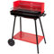 Aktive 52898 - Barbacoa carbón y leña Rectangular 66x44x85 cm | 4 alturas regulable | Sperficie para 6 comensales | 2 ruedas para fácil transporte | Depósito de cenizas