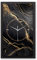 Kreative Feder 3D Designer-Wanduhr Black & Gold Waves in modernem Metallic-Look 50x30cm rechteckig analog lautlos ohne Ticken (Black & Gold Waves, leises Funkuhrwerk)