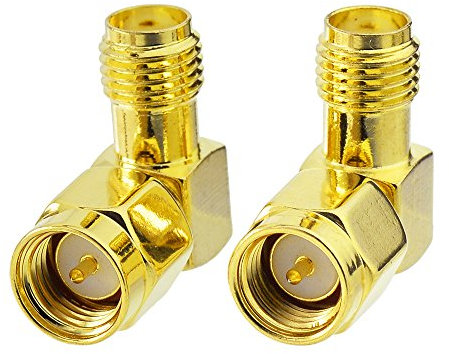 Eightwood SMA Adapter SMA Buchse Rechter Winkel auf SMA Stecker 2 Stücke WiFi Adapter für CCU3 Hsdpa Huawei 2G 3G 4G LTE Antenne UMTS Mobile Broadband WLAN