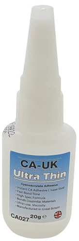 CA-UK Ultra Thin Cyanoacrylate Instant Adhesive, Wicking Bond, 20g