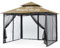 Zanzariera per tettoia del gazebo, rete di ricambio per pareti con anelli scorrevoli, cerniera a 4 porte, facile da installare, nera (solo rete) (30,5 x 4,5 m)