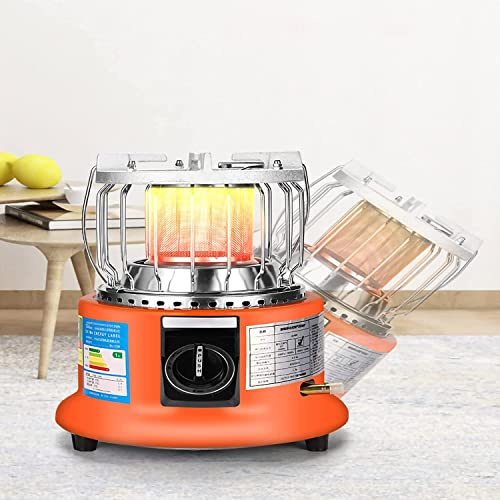 fikujap Tragbare Gasheizung, Zeltheizun, zeltheizung mit sauerstoffmangelsicherung, zeltheizung Gas Camping für Camping Caravan Zelt Angeln,Orange