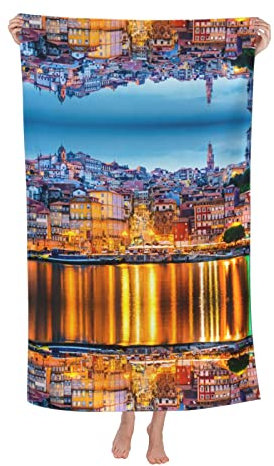 Allocs Old City Twilight Scenery Mikrofaser-Badetuch, groß, schnell trocknend, sandfrei, perfekt für Reisen, Schwimmen, Camping, Urlaub