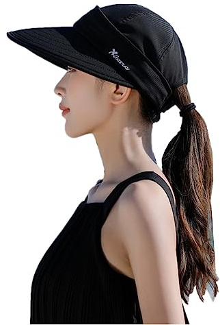 Casquette Visiere Sport Eté Chapeau de Soleil Démontable Capeline Femme Large Bord Pliable Chapeau de Plage Voyage Protection UV Cassquette de Baseball Piscine Camping Pêche Jardinage