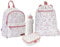 Little Dutch FB-RU-TB-BD-PU Set Kinderrucksack, Kinderturnbeutel & Brotdose Campus & Trinkflasche Pop-up - Flowers & Butterflies