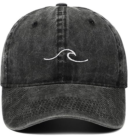 Basecap Herren Hip-Hop-Hut, Wellen-Stickerei, Gewaschene Baseballkappe, Sommer-Männer Und Frauen, Outdoor-Sport, Freizeit, Sonnenhüte, Snapback-Kappen, Stil 2, Einheitsgröße