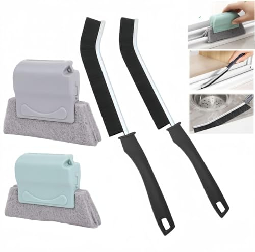 4 Stück Hard-Bristled Crevice Cleaning Brush, Spaltreinigungsbürste, Fensterrillen Reinigungsbürste, Multifunktionale Reinigungsbürste, Passend für Keramikfliesenböden,Küchen,Badezimmer Cleaning Tools