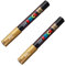 Posca PC-1M Paint Marker Art Pens - 0.7mm Nib - Pack of 2 (Gold)