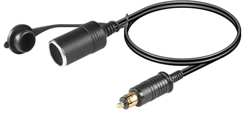 SinLoon DIN Hella auf Zigarettenanzünder-Buchse, Netzkabel, 12 V, 24 V, europäischer DIN-Stecker auf Zigarettenanzünder-Buchse mit wasserdichter Abdeckung, geeignet für BMW Motorräder und LKWs usw.