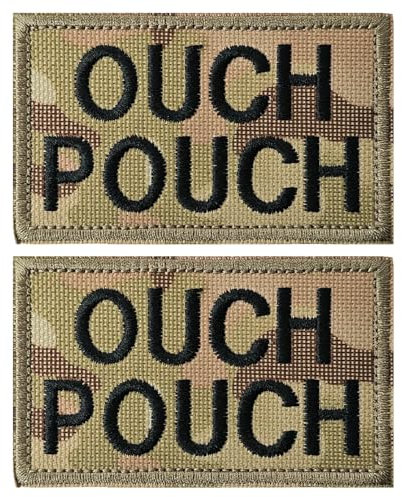 ZESION Camouflage Ouch Pouch Patch, First Aid Morable Patch Perfect for Tactical IFAK, Tactical Hook and Loop EMT Patches 2 Packs for IFAK Plate Carrier Backpacks