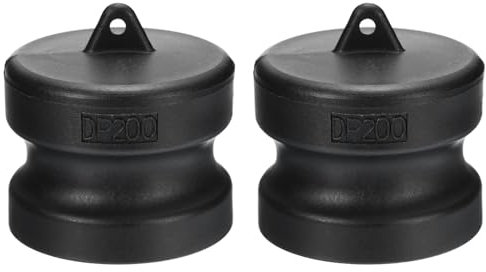 PATIKIL Poly Cam Lock Fittings, 2 Stück 2 Teil DP Staubkappe Cam Groove Schlaucharmaturen Polypropylen Cam Lock Fittings, Schwarz