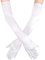 VilaGi Long Elbow Satin Gloves White Evening Gloves 1920s Opera Glove for Women Ladies,Velvet Fancy Dress Wedding Prom Party Dance Costume Accessories,21inches