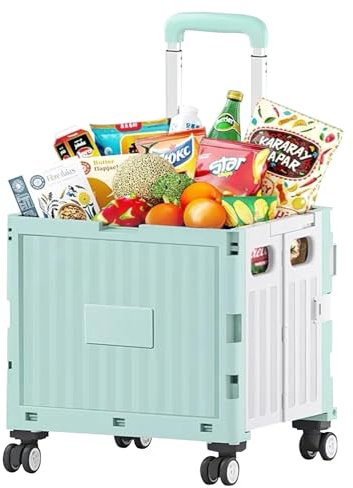 Carrello Spesa Pieghevole, Carrello Spesa 4 Ruote Scale Carrelli Multiuso Carrello Manuale Multifunzionale, Con Manico Telescopico, Per Casa, Giardino, Shopping, Ufficio