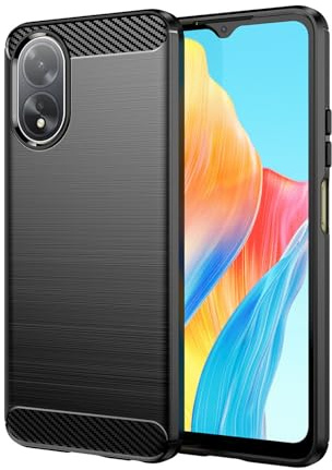 betterfon Carbon Handyhülle kompatibel mit Oppo A18 / A38 | Smartphone Case aus TPU-Silikon | Schwarz