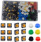 HUAZIZ 240 Stück Momentary Tactile Push Button, Micro Momentary Drucktastenschalter(12 x 12 x 7.3 mm) 4 Pin Mikroschalter, mit Kappe für Arduino