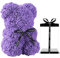 Générique Ours en Rose, Rose Flower Bear Teddy, Romantiques Rose Ourson avec Boîte-Cadeau Transparente pour Saint-Valentin, Anniversaire, Fête des Mères, Anniversaires, Petite Amie (G- Violet)
