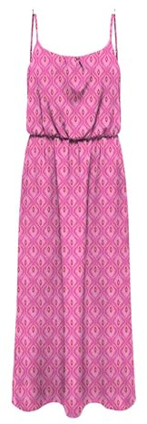 ONLY Onlnova Life Elite Robe Maxi à Bretelles AOP, Fuchsia, 36