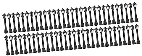 WOONEKY 60 STK Mini-straßenlaternenmodell Straßenlaternenmodelle Miniatur Gefälschte Mikrolandschaftslichter Simulation Mini-lampen Gartenleuchten Dekorativ Mini-puppenhaus Black Plastik