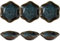 Sightday 6PCS Art Deco Ceramic Dipping Bowls, Small (100ml), Stackable, Non-Slip, Handcrafted, Peacock