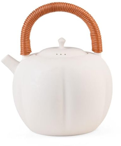 YIHANSS Loose Tea Teapot Modern Pottery Pot Teapot White Mud Soda Glaze Pot Boiling Water Lifting Kettle Cooking Tea Set Kung Fu Tea Set Multifunctional Teapot