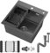 Stainless Steel Kitchen Sink,40 x 40cm,Inset Sink,with Waste Kit,Drain Pipe,Pull-Out Drainer Basket,Suitable for Kitchen, Bathroom, Caravan Travelling