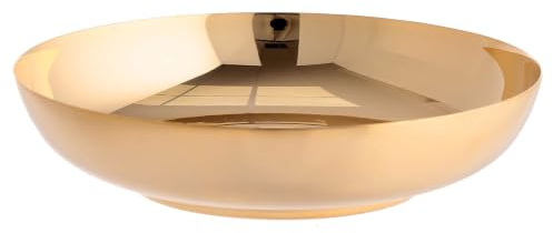Holyart Calice pisside Patena offertoriale Ottone Dorato Minimal, Patena offertoriale