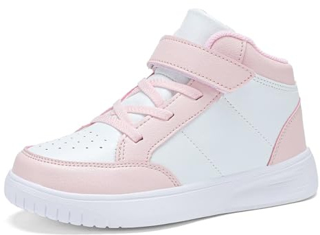 RTOUNT Baskets montantes pour enfants, garçons - Baskets de tennis pour filles - Chaussures de course à pied à sangle réglable
