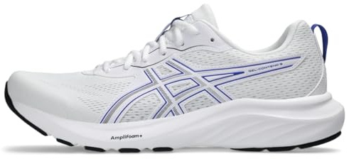 ASICS Herren Gel-Contend 9 Laufschuhe, Weiß/Dunkelkobaltblau, 45 EU
