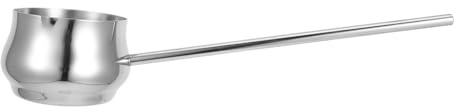 Petite Casserole à Long Manche en Acier Inoxydable pour Cuisson | Contrôle Précis de L’huile, Usage la Cuisine et Extérieur, Format Compact 1 Pièce, Finition Argentée