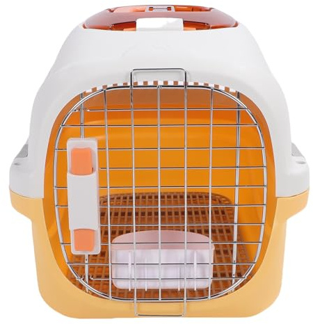 Haofy Transportín para Mascotas, Jaula de Viaje para Perros de Carga Superior de Plástico, Perrera Portátil Aprobada por Aerolíneas para Mascotas Pequeñas, 50 X 33 X 31 Cm para Perros y Gatos (YELLOW)