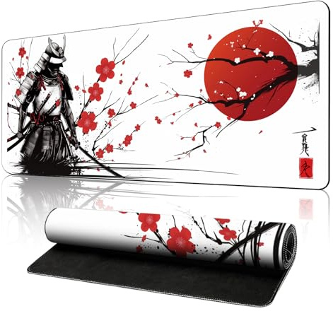 KZARYVEXIS Tapis de Souris de Jeu Japonais XXL 800x300x3mm, Tapis de Bureau Antidérapant et Imperméable à Bords Cousus pour Gamer, PC et Ordinateur Portable (Jeu1)