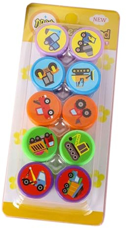 10 Stück Baufahrzeug Stempel Für Kinder Pädagogisches Stempelwerkzeug Für Kinder Kunsthandwerk Klassenzimmer Belohnung Und Notizbuch Tagebuch Lehrer Belohnungsstempel Set