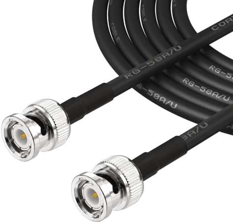Superbat 50 Ohm BNC RG58 Jumper Cable 10m, Male to Male Coax Patch Lead | Low Loss, Flexible, Plug-and-Play, for VNA/ Radio Scanner/ Antenna Analyzer, Surveillance Camera/ Test Devices