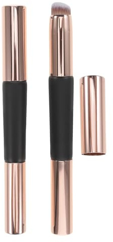 RUNROTOO 2pcs Double Ended Silicone Lipstick and Concealer Applicator Brush with Cover, Portable Dual Head Makeup Brush for Lip Gloss, Nail Art, and Everyday Use