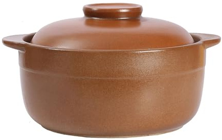 LJISEHG Cazuela De Terracota Con Tapa - Olla De Cerámica for Sopas Y Guisos(1.6L)