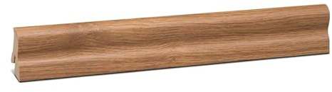 KGM Sockelleiste Marburger Profil MDF - Eiche, 2400 x 20 x 40 mm, 1 Stück | Fußleiste, foliert, Eiche-Dekor dunkel, für Laminat, Parkett, Clipmontage mit Kabelkanal, PEFC-zertifiziert