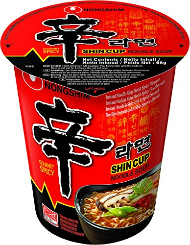 Nong Shim Instantnudeln Shin Ramyun – Koreanische Cup Suppe scharf - schnelle Zubereitung – 6er Vorteilspack à 68g