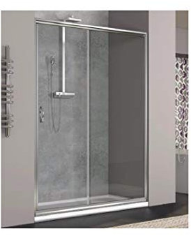 GRANISUD Paroi de douche en verre trempé transparent de 6 mm pour un côté des portes latérales coulissantes, réversible droite/gauche, largeur 110 cm, hauteur 185 cm