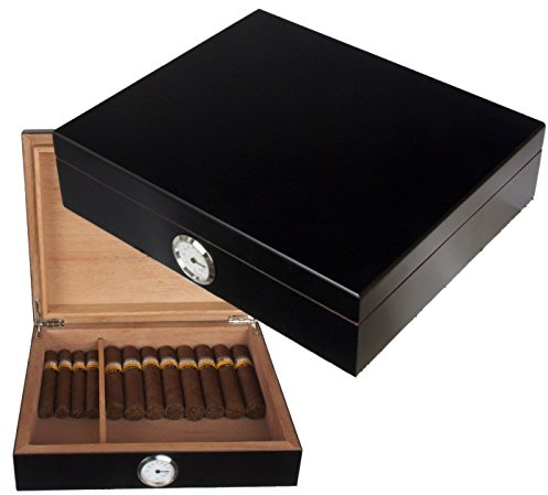 LA Black Edition Humidor Hygro 30 Inkl. Polymerbefeuchter inkl. Lifestyle-Ambiente Tastingbogen
